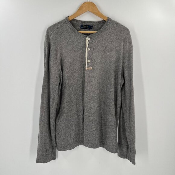 Polo Ralph Lauren Men Size XL Gray Sportsman Guide Long Sleeve Henley - Picture 1 of 10